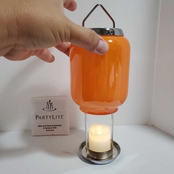 NIB Partylite Tangerine Tealight lantern P7936 (2 available) - Picture 2 of 7